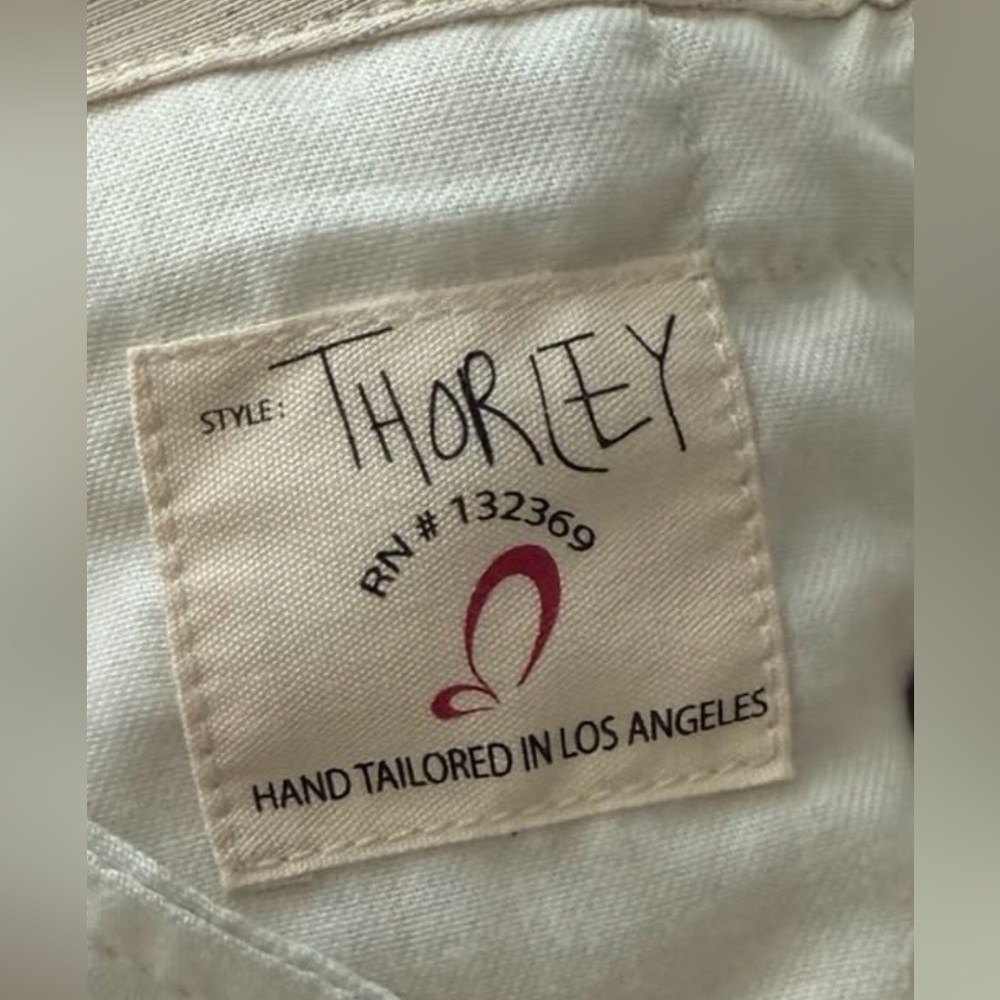 Matias Thorley Tamashi Cotton/Linen Ecru slim fit Pants
